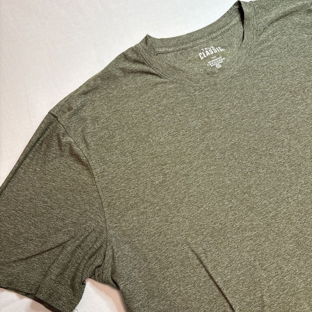 True Classic Short Sleeve T Shirt Crew Neck Tee Stretch Olive Green Large